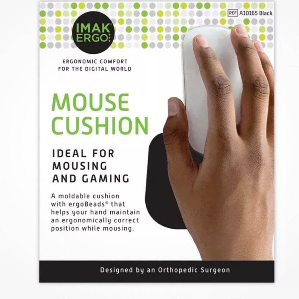 IMAK Ergo A10165 5.75" x 3.75" Mouse Wrist Cushion - Black New In Box
